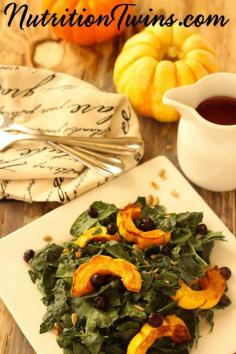 
                    
                        Kale Salad with Roasted Delicata Squash & Wild Blueberries | Only 151 Calories! | Satisfying, Sweet, Savory & Crunchy! | Great Detox Recipe| For MORE RECIPES please SIGN UP for our FREE NEWSLETTER www.NutritionTwin...
                    
                