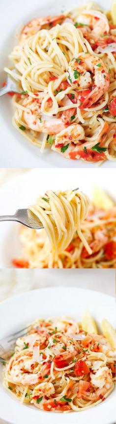 
                    
                        Spicy Shrimp Pasta – the easiest and best shrimp pasta with chili flakes, in a buttery and lemony garlic herb sauce, takes 20 mins! | rasamalaysia.com
                    
                