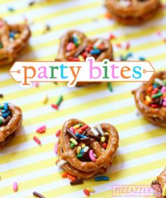 EASY PARTY BITES: Chocolate Peanut Butter Pretzel Bites!