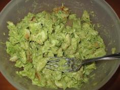 Perfect, I've been craving a chicken salad but avoiding it because so unhealthy.... this solves that (if you discount the fat content :) )     Chicken Avocado Salad -  So easy! Just 1 chicken breast, 1 avocado, 1/2 onion, 1 lime's juice and season to taste. Enjoy it by dipping veggies in it or serve it on lettuce wraps. Yummy!!!