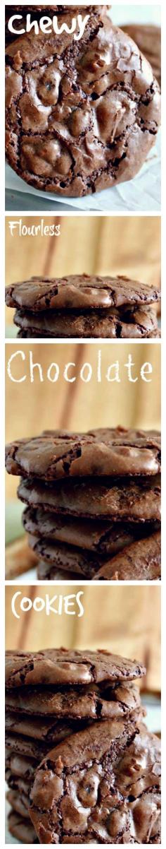 Chewy Chocolate Cookies  (no flour!)