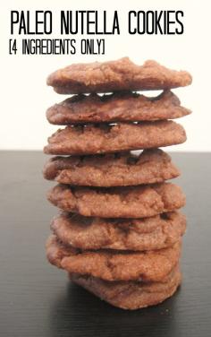 
                    
                        4 Ingredient Paleo Nutella Cookies- Ready in under 10 minutes and naturally Gluten Free, Grain Free and Vegan!
                    
                