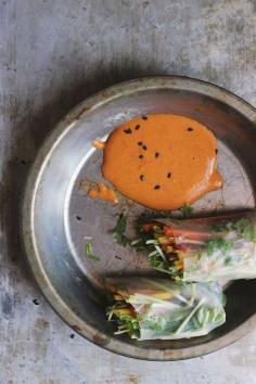 
                    
                        Pad Thai Spring Rolls with Red Curry Peanut Sauce
                    
                