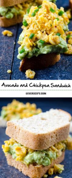 
                    
                        Avocado and chickpea sandwich is a wonderful vegan treat. Creamy avocado topped with spicy chickpeas in a sandwich.| giverecipe.com | #avocado #chickpeas
                    
                