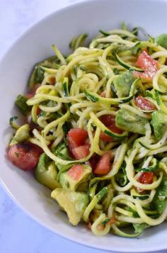 
                    
                        Zucchini Noodle, Tomato & Avocado Salad tossed in Lemon Basil Vinaigrette
                    
                