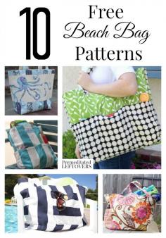 
                    
                        10 Free Beach Bag Patterns including small beach tote bags, free patterns for beach totes, easy beach tote patterns and mesh beach bag patterns.
                    
                
