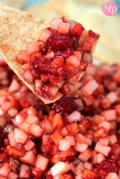 Fruit Salsa with Cinnamon Crisps Love it? Desserts, Appetizer, Snack, Party food, light dessert