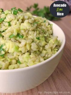 Avocado Cilantro Lime Rice | Sugar Apron---would it be good w/o the cilantro for avocado lime rice?