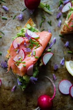 
                    
                        Avocado Toast with Smoked Salmon and radishes, gluten free
                    
                