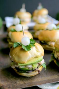
                    
                        California Avocado and Bay Shrimp Sliders with Spicy Mayo.
                    
                