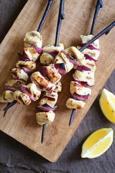 
                    
                        Grilled Lemon Dijon Chicken Skewers – a quick and easy weeknight dish!
                    
                
