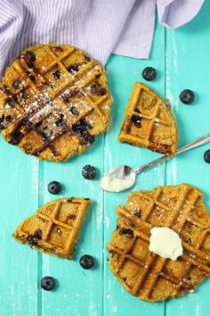 
                    
                        Sweet Potato Blueberry Waffles
                    
                