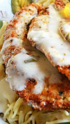 Parmesan Crusted Chicken with Herb Butter Sauce ~ The chicken itself is fantastic, with its savory, cheesy breading, but the true star of this show is the sauce. With equal parts white wine, chicken broth, and heavy cream, the base of the sauce is full of flavor. Once the butter and fresh herbs are added in, though, ooooh myyyy. It is out of this world.