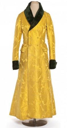 
                    
                        Man's robe, French, c. 1830. Damascus silk and cut velvet.
                    
                