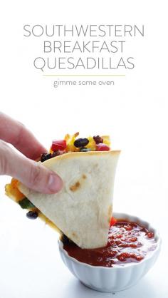 
                    
                        Southwestern Breakfast Quesadillas | gimmesomeoven.com
                    
                