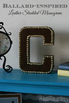 DIY ~ Ballard Designs inspired leather studded monogram.