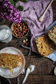 
                    
                        salty honey banana bread with lavender sugar hazelnut crumble
                    
                