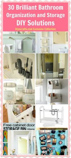 Small bathroom storage, storage behind door... 30 Brilliant Bathroom Organization and Storage DIY Solutions - There are a number of ways to add storage and organize your bathroom without spending a fortune and without needing a lot of floor space. Just a few little tips can drastically change the look and function of your bathroom. #bathroom #organization #decor #home