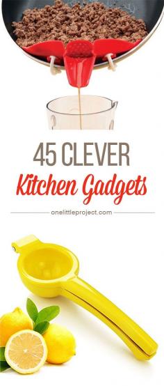
                    
                        45 Clever Kitchen Gadgets - There are gadgets for just about every kitchen task! I had no idea some of these even existed?!
                    
                
