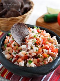 Skinny Shrimp Salsa #Recipes #Appetizers #Dips