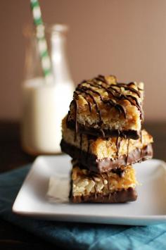 Samoas Rice Krispies Treats - Beantown Baker #recipe