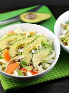 Healthy Chinese Chicken Salad with Sesame Dressing