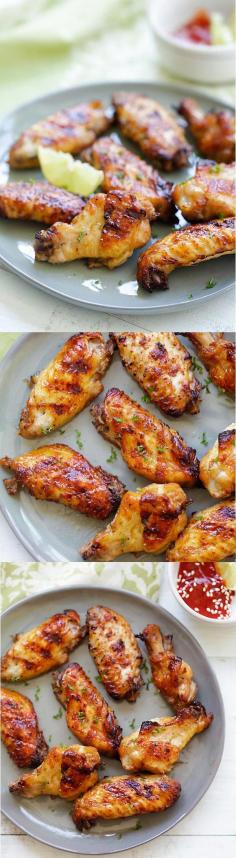 
                    
                        Asian BBQ Wings - Amazing chicken wings marinated with ginger, garlic, soy sauce and honey. Easy recipe you must try in summer! | rasamalaysia.com
                    
                