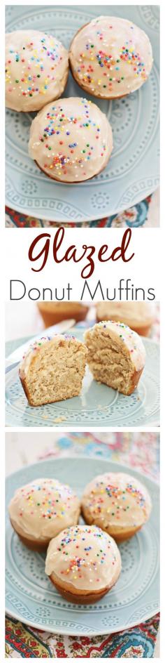Glazed Doughnut Muffins recipe by combining two favorites into one treat: doughnut, muffins, and glazed with sugar. Sinfully good and you’ll want more | http://rasamalaysia.com breakfast #recipe #food #recipe #healthy