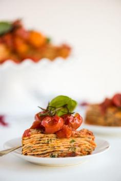
                    
                        Tomato and Basil Savoury Crepe Cake
                    
                
