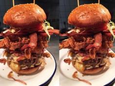 
                    
                        This Epic Burger Containing Multiple Meats is Almost a Foot Tall #food trendhunter.com
                    
                