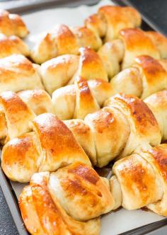 These jelly filled rolls are easy to make and very versatile. Use your favorite jelly, jam or Nutella for the perfect breakfast or snack.