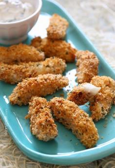 Baked Fishsticks with Lemon Caper Sauce