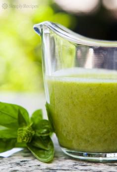 Basil Vinaigrette ~ 1 teaspoon Dijon mustard 1 shallot, chopped 1/2 cup roughly chopped basil leaves 1/4 cup white wine vinegar 3/4 cup olive oil