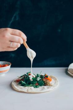 
                    
                        FALAFEL WRAPS WITH TAHINI YOGHURT SAUCE
                    
                