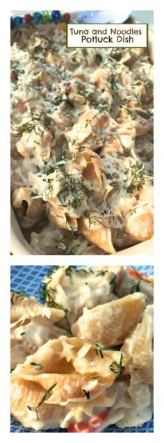 
                    
                        Tuna and Noodles Potluck Dish | ReluctantEntertainer
                    
                