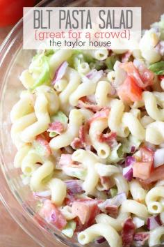 Delicious and Easy to make BLT Pasta Salad that's perfect for a crowd! potato salad recipe, german potato salad recipe, potato salad recipe easy, easy potato salad recipe, red potato salad recipe, classic potato salad recipe, simple potato salad recipe, traditional potato salad recipe, best potato salad recipe, creamy potato salad recipe, mustard potato salad recipe, homemade potato salad recipe