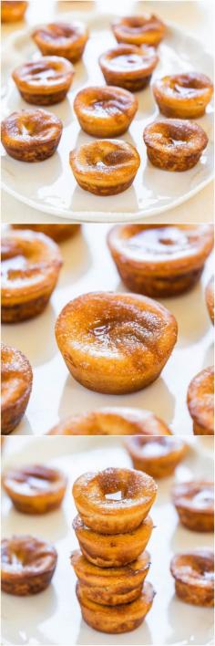 
                    
                        Mini Cinnamon Sugar Popovers - They taste like mini donuts and the blender batter is the easiest ever! No popover pan required!
                    
                