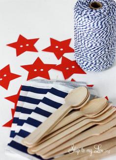 fourth of july silverware holders