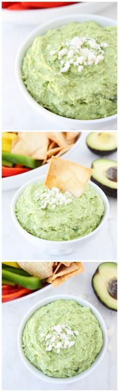 Avocado Feta Dip Recipe on twopeasandtheirpod.com Love this easy dip!