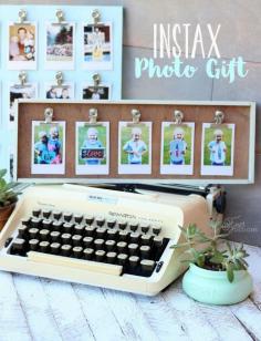 Instax photo gift idea. Snap a phone pic, print with the Instax SHARE printer, and clip to this easy DIY Frame. UNDER 10 Mins