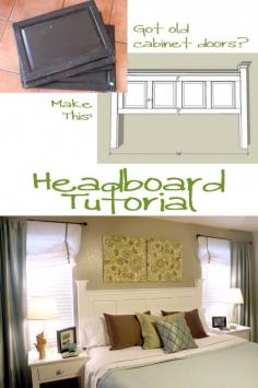 Tutorial for cabinet door headboard!