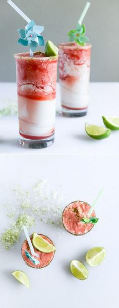 
                    
                        Layered Watermelon Coconut Shakes I howsweeteats.com
                    
                
