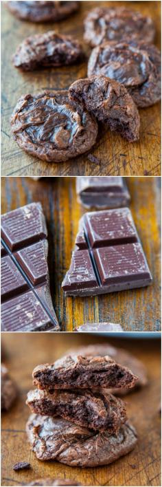 Soft and Chewy Brownie Cookies (from scratch, not mix) - Cookies that taste like rich, fudgy brownies! Chewy edges  soft in the middle. Easy recipe at averiecooks.com