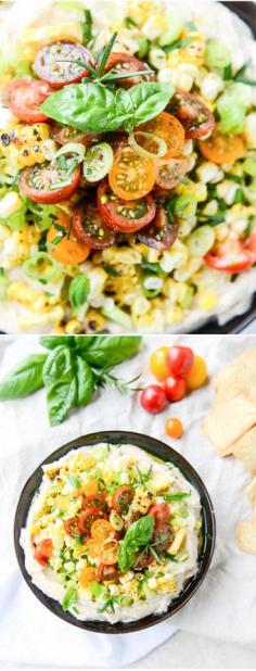
                    
                        Summer Garden Whipped White Bean Dip - the best summer appetizer that happens to be vegan too! I howsweeteats.com
                    
                