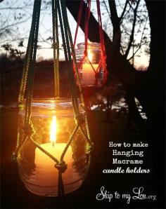 macrame hanging candle holder tutorial