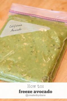 How to freeze avocado @createdbydiane #Avocado