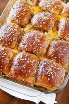 
                    
                        These Cheesy Party Burgers are so fun! Great to serve to a crowd or just to make dinner fun. Perfect for parties because you can make them the night before and cook the next day. If you want to start the party, make these Cheesy Party Burgers!!
                    
                