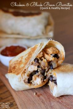 Grilled Chicken and Black Bean Burritos - These are the BEST and so easy to make!