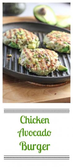 Chicken Avocado Burger...no chicken But I like the idea of adding avocado to the burger