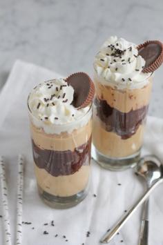 Peanut Butter Chocolate Mousse Parfait. Thick, rich sweet layers of Peanut Butter mousse and Chocolate mousse, you've got to try this parfait! This is the perfect dessert for any peanut butter and chocolate lover!
